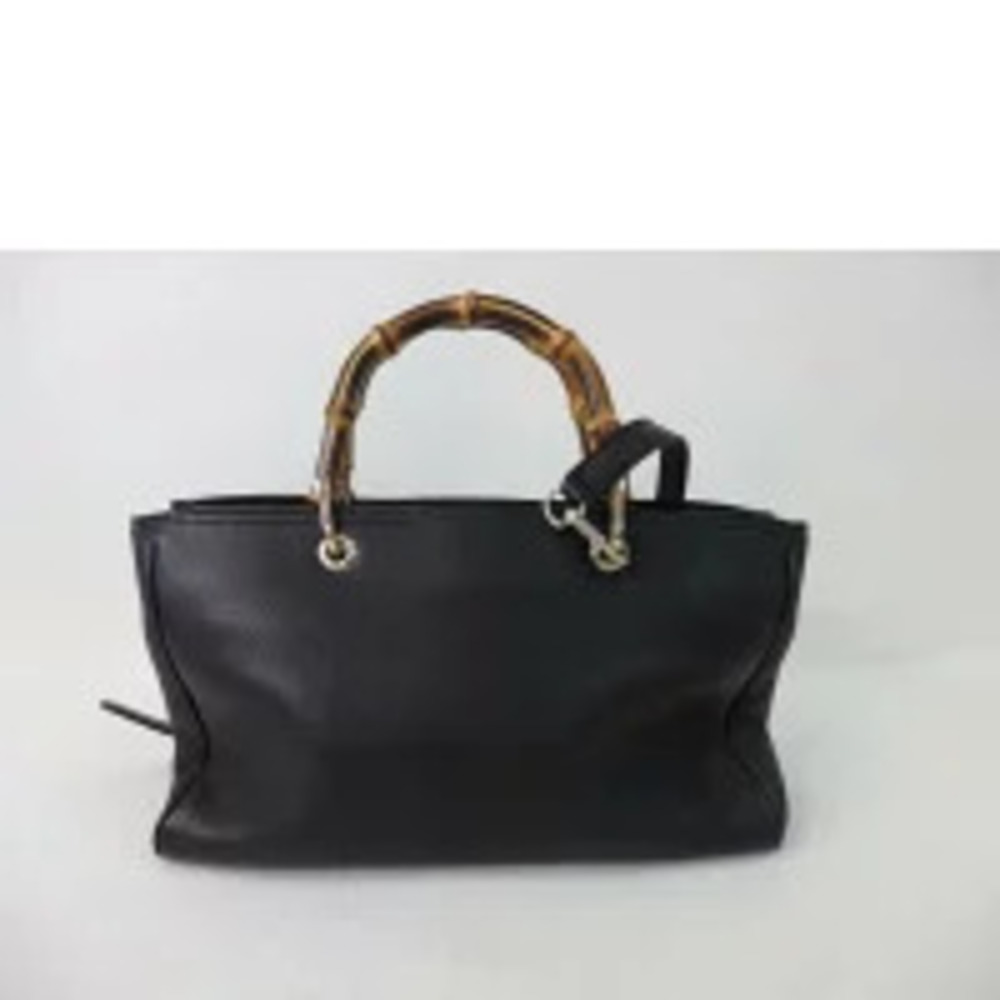Gucci Black 2way Bamboo SA Handbag Black
